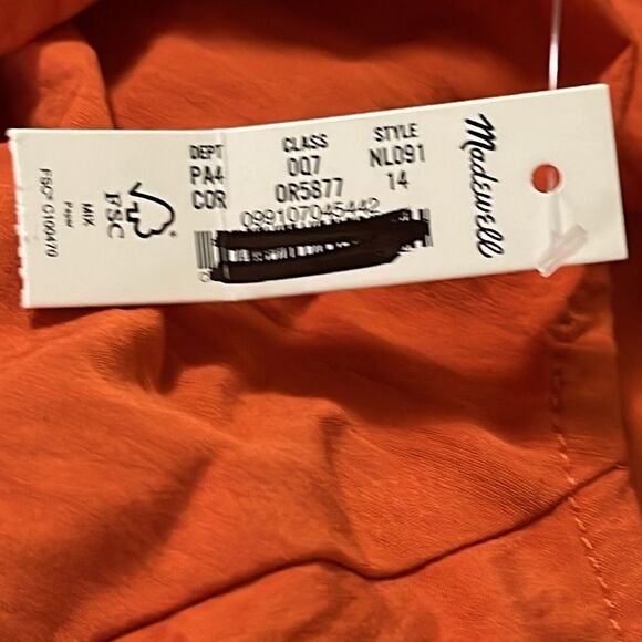 Madewell NWT Layton Mini Slip Dress Size 14 in Copperwashed Orange - Picture 6 of 7